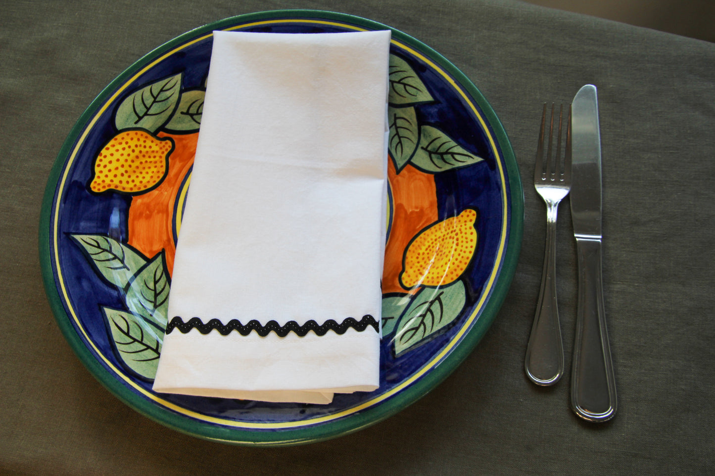 Single table napkin Black Ric Rac